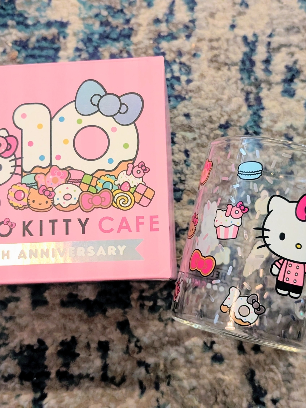 Sanrio Hello Kitty Cafe 10th Anniversay Glass Cup